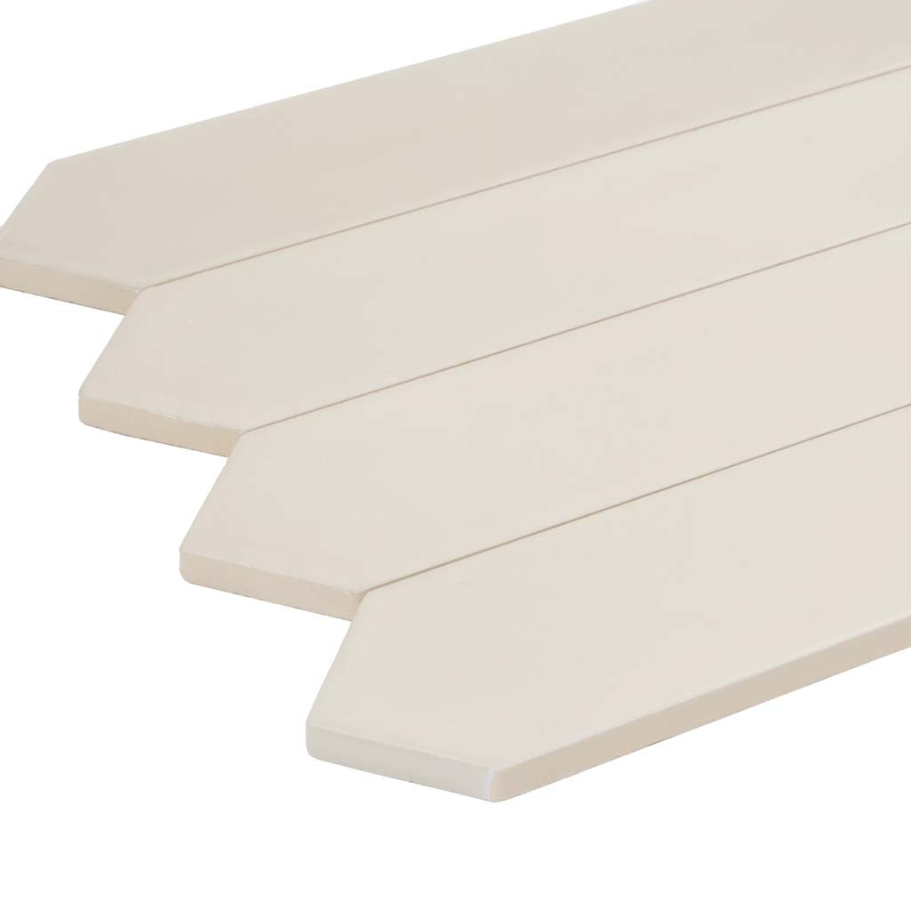 44 pack Piquet 2 in. x 10 in. Matte Beige Ceramic Picket Wall and Floor Tile (5.38 sq ft/case) - Sample
