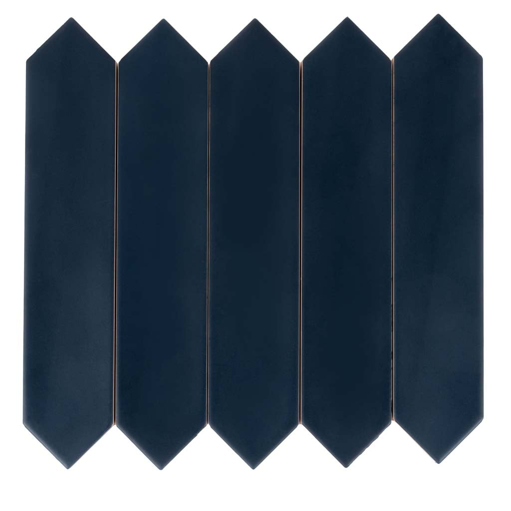 Blue 2x10 Matte Picket Ceramic Tile (44 pack, 5.38 sq ft/case) - Sample