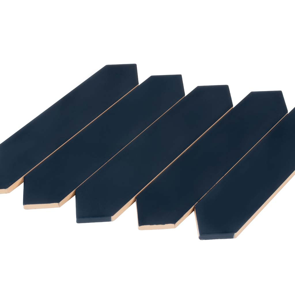 Blue 2x10 Matte Picket Ceramic Tile (44 pack, 5.38 sq ft/case) - Sample