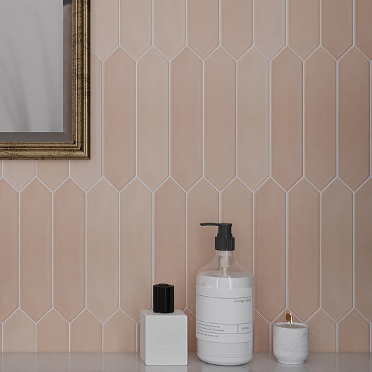 Blush Pink 2x10 Matte Picket Ceramic Tile (44 pack, 5.38 sq ft/case)