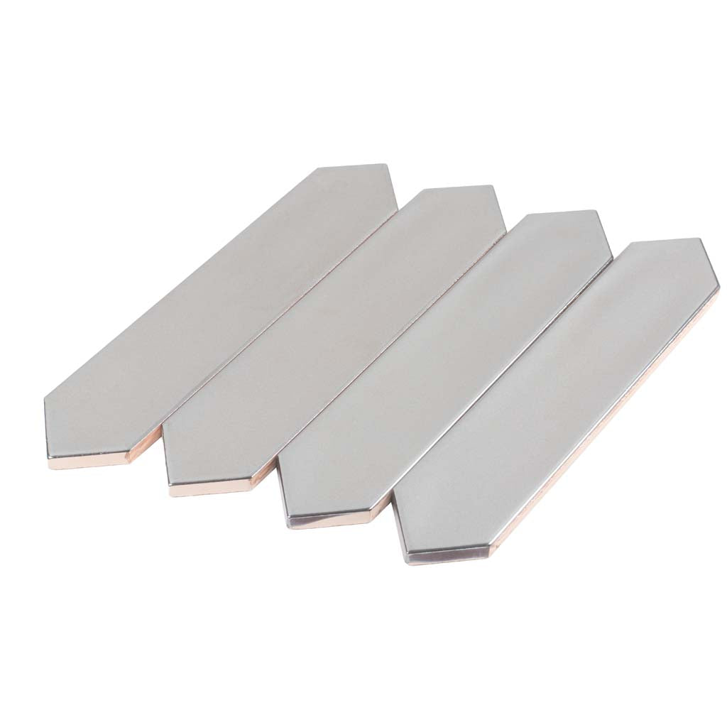Metallic Silver 2x10 Glossy Picket Ceramic Tile (44 pack, 5.38 sq ft/case) - Sample