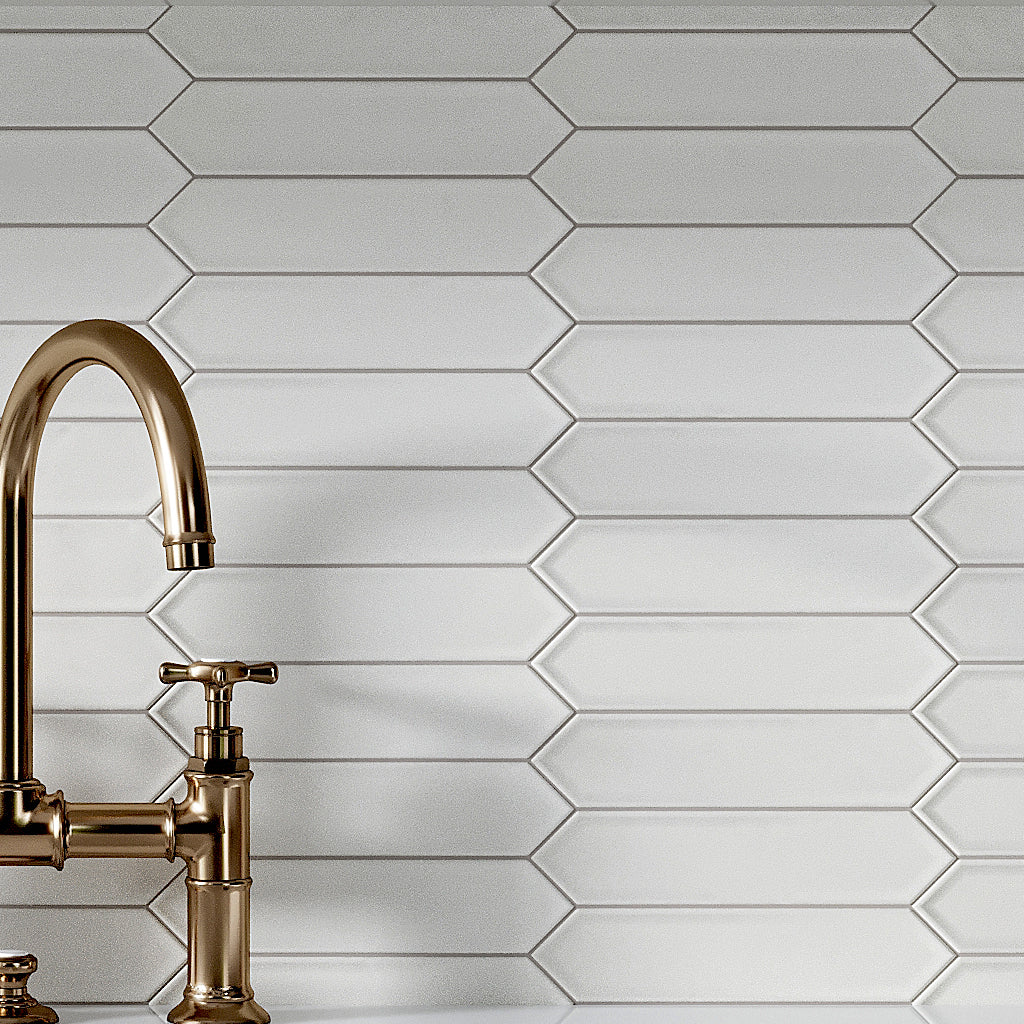 Cotton White 2x10 Matte Picket Ceramic Tile (44 pack, 5.38 sq ft/case)