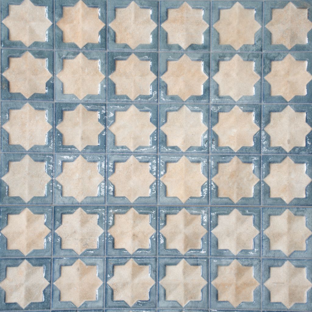 Citadel 12.2 in. x 22 in. Matte and Glossy Blue, Beige Porcelain Large Format Wall Tile (13.03 sq ft/case) - 7 Pack