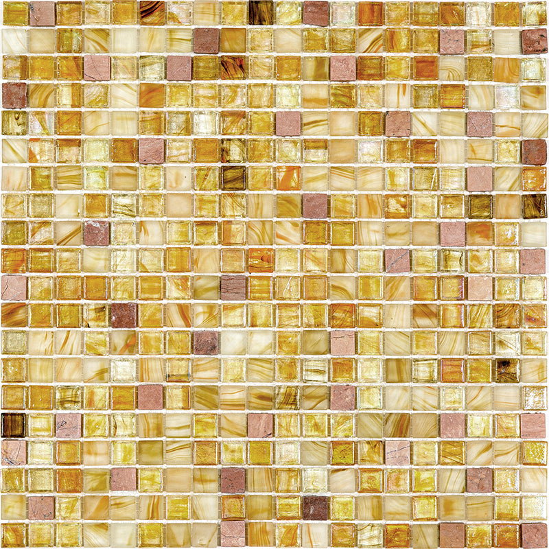 20-pack Mingles 11.6 in. x 11.6 in. Glossy Beige and Pearl Glass Mosaic Wall and Floor Tile (18.69 sq ft/case)