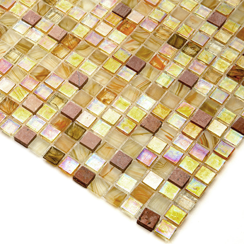 20-pack Mingles 11.6 in. x 11.6 in. Glossy Beige and Pearl Glass Mosaic Wall and Floor Tile (18.69 sq ft/case)