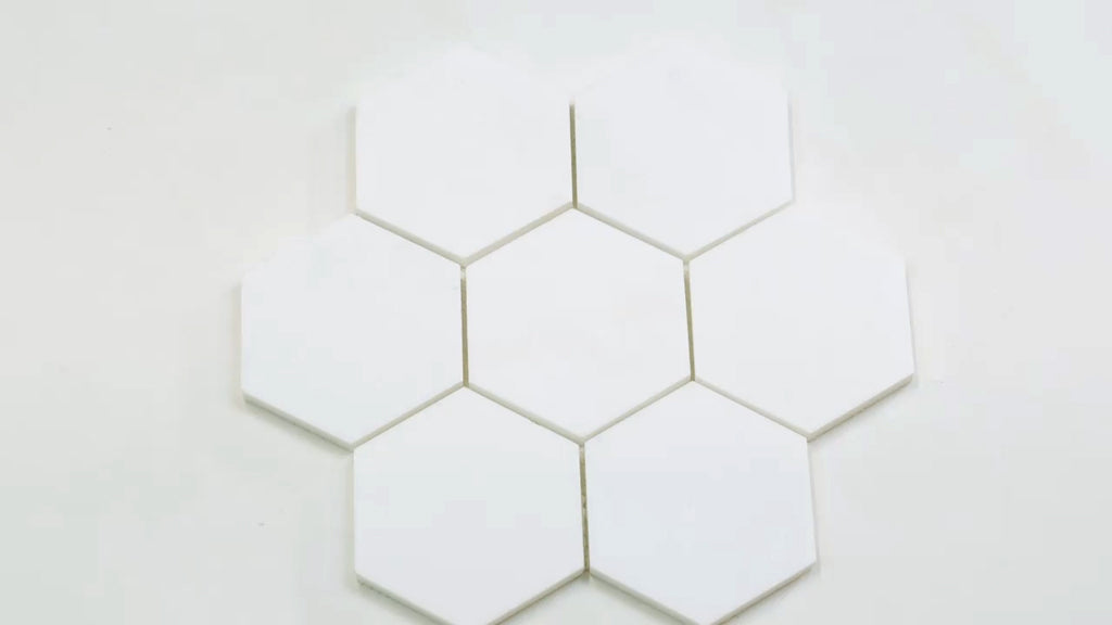 Nubes 10.2 in. x 10.6 in. Honed Pearl White Marble Mosaic Hexagon Wall and Floor Tile (3.75 sq ft/case) - 5 Pack