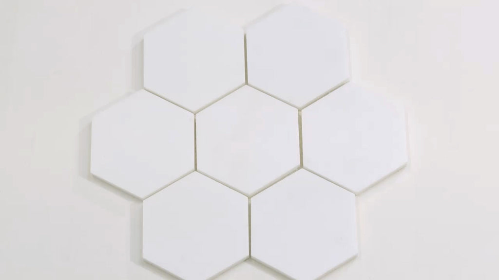 Nubes 10.2 in. x 10.6 in. Honed Pearl White Marble Mosaic Hexagon Wall and Floor Tile (3.75 sq ft/case) - 5 Pack