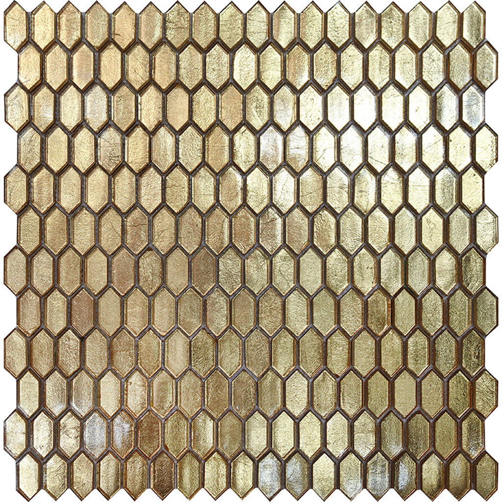 Shimmer Gold Glossy Glass Tile