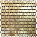 Sample - Shimmer Gold 12x12 Glossy Uniform Picket Mosaic Tile (10 pack, 9.47 sq ft/case)