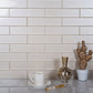 Lace White 12x12 Glossy Brick Glass Mosaic Tile (5 pack, 4.83 sq ft/case) - Sample