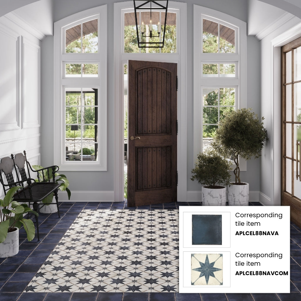 Midnight Navy 8x8 Matte Square Porcelain Tile (15 pack, 6.46 sq ft/case)