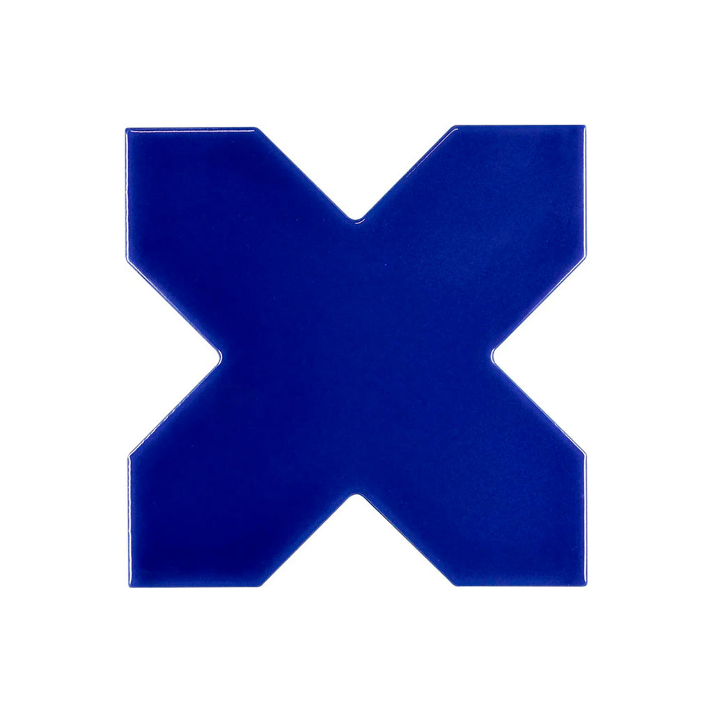 Cobalt Blue 5x5 Glossy Cross Ceramic Tile (27 pack, 5.37 sq ft/case)