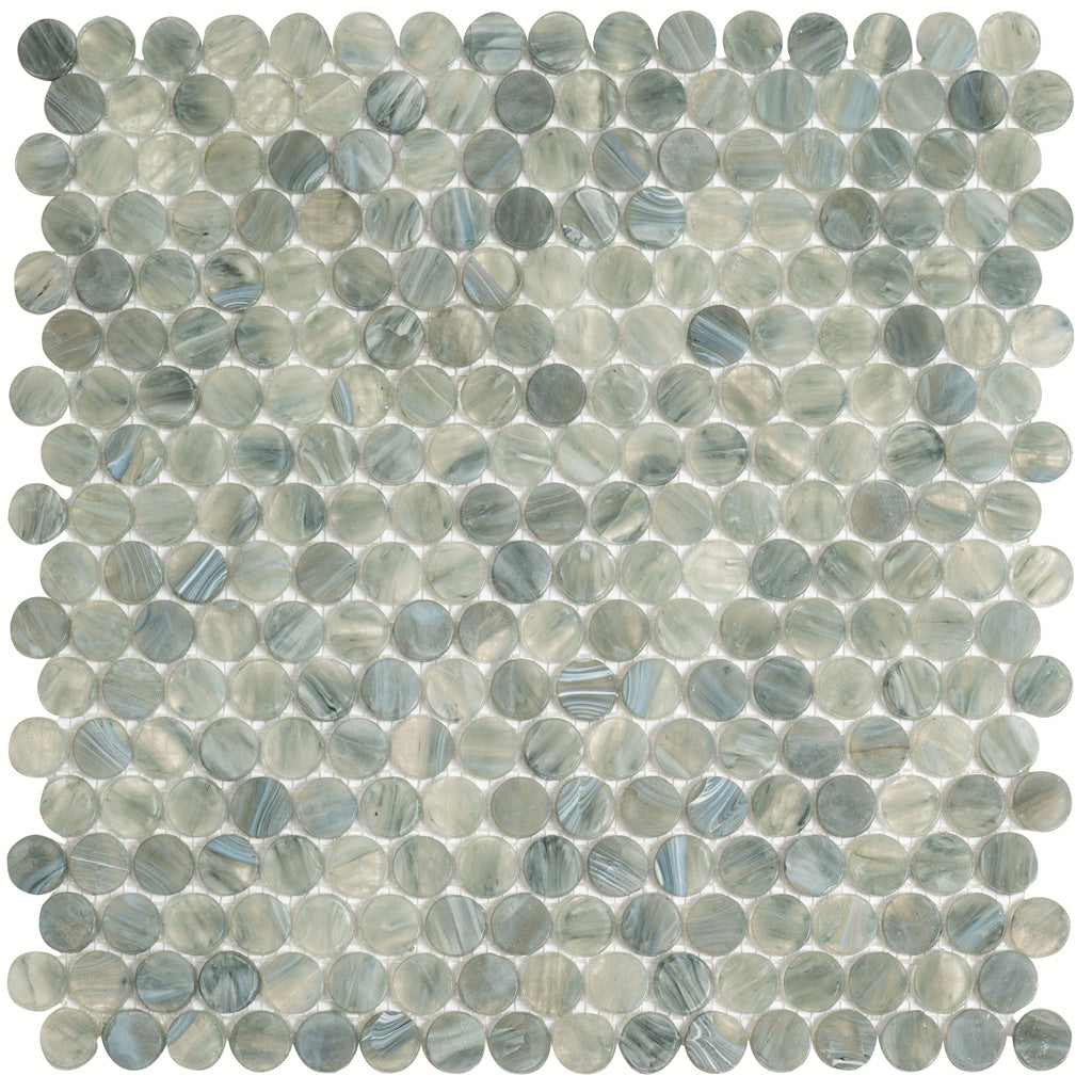 Pleasing Glass Mosaic Penny Wall Tile