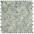 Glacier Gray 12x12 Penny Round Glossy Glass Mosaic Tile (10 pack, 10.34 sq ft/case) - Sample