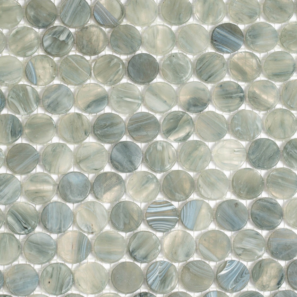 Iridescent Gray Penny Shower Tile