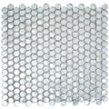 Sample - Silver 12x12 Penny Round Glossy Glass Mosaic Tile (10 pack, 10.34 sq ft/case)