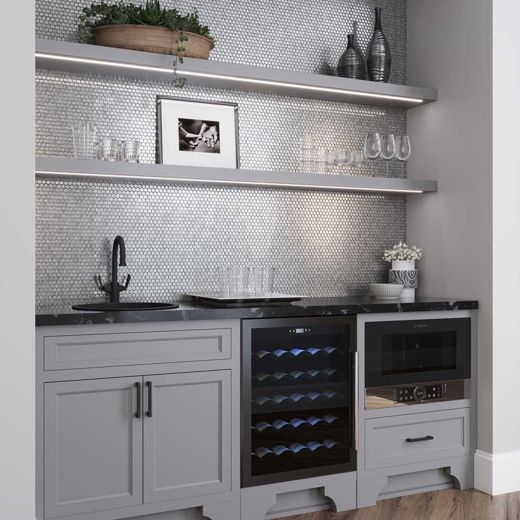 Silver 12x12 Penny Round Glossy Glass Mosaic Tile (7 Cases, 72.38 sqft/Pallet)