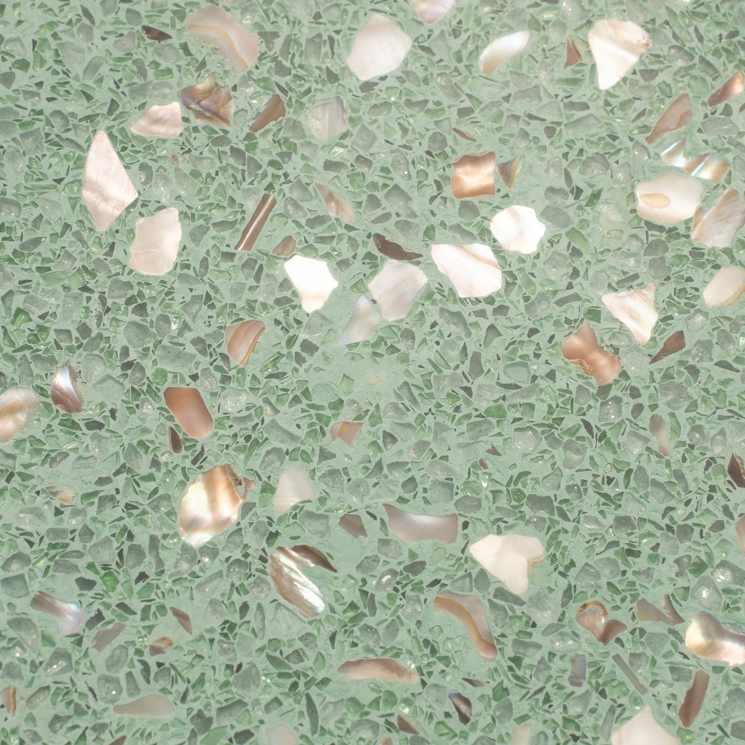 Sample - Mint Green with Copper flecks 9x8 Glossy Shell, Terrazzo Hexagon Tile (1.8 sq ft/case, 5-Pack)