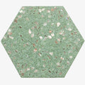 Sample - Mint Green with Copper flecks 9x8 Glossy Shell, Terrazzo Hexagon Tile (1.8 sq ft/case, 5-Pack)