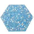 Sample - Yosemite Blue with Copper flecks 9x8 Glossy Shell, Terrazzo Hexagon Tile (1.8 sq ft/case, 5-Pack)