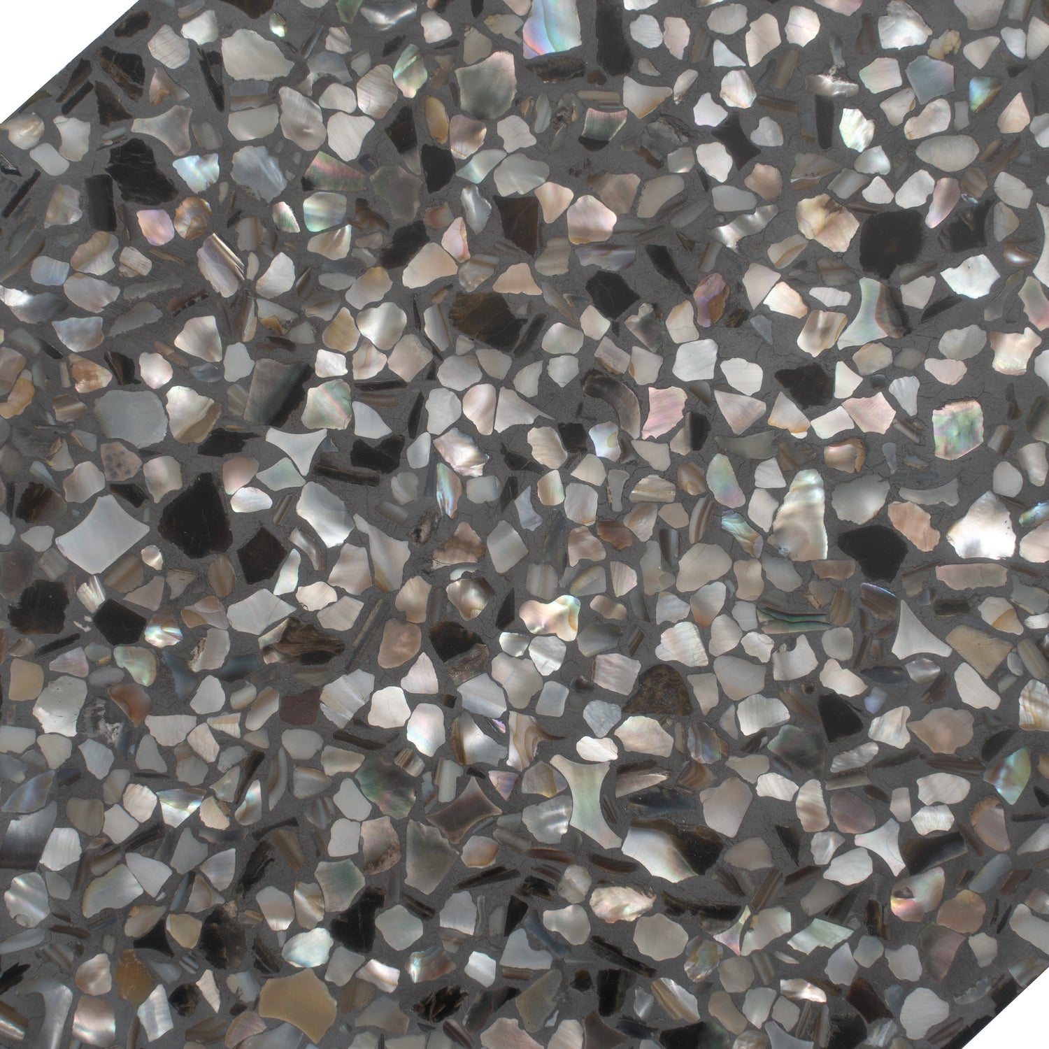 Sample - Black with Amber Pearl flecks 9x8 Glossy Shell, Terrazzo Hexagon Tile (1.8 sq ft/case, 5-Pack)