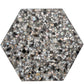 Sample - Black with Amber Pearl flecks 9x8 Glossy Shell, Terrazzo Hexagon Tile (1.8 sq ft/case, 5-Pack)