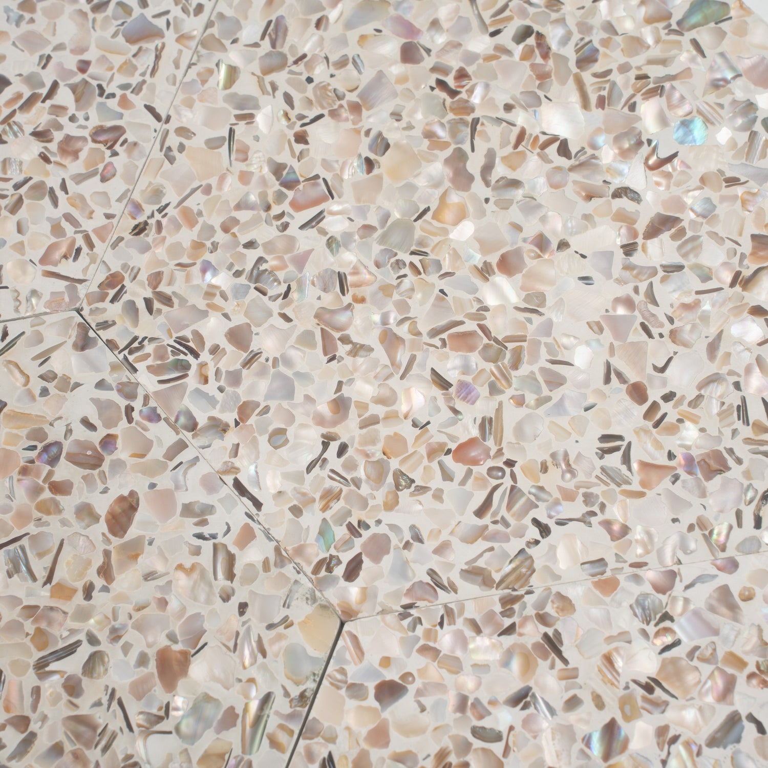 Sample - Ivory White with Copper flecks 9x8 Glossy Shell, Terrazzo Hexagon Tile (1.8 sq ft/case, 5-Pack)