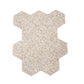 Glossy ivory white terrazzo hexagon tile with copper flecks 9x8 inches in a 5-pack