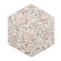Sample - Ivory White with Copper flecks 9x8 Glossy Shell, Terrazzo Hexagon Tile (1.8 sq ft/case, 5-Pack)