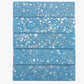 Glossy Yosemite blue terrazzo elongated subway tile with copper and shell flecks in 3x12 size