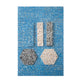 Glossy Yosemite Blue terrazzo subway tiles with copper flecks 3x12 elongated shell shape
