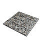 Glossy black terrazzo elongated subway tile with amber pearl flecks 3x12 size