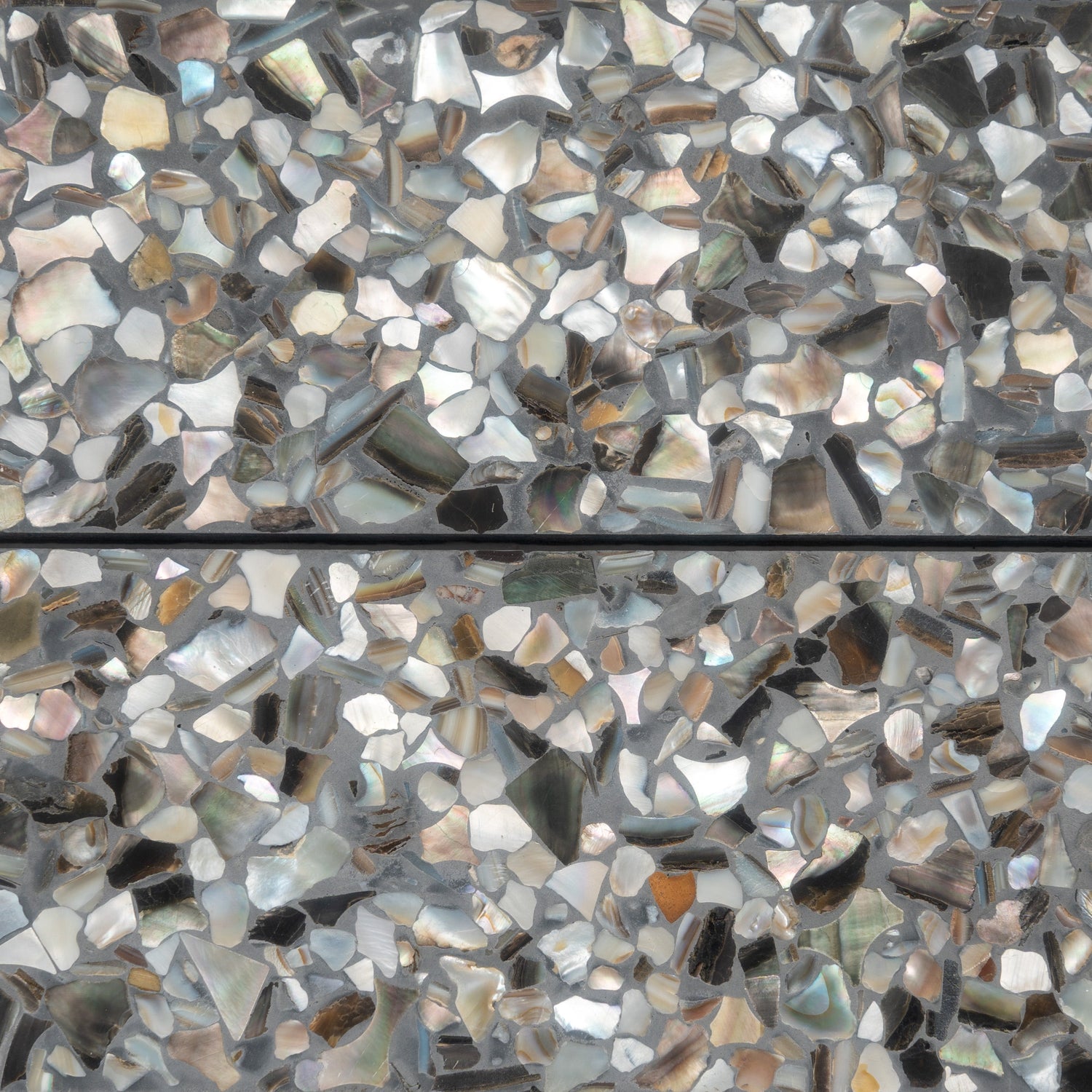 Sample - Black with Amber Pearl flecks 3x12 Glossy Shell, Terrazzo Elongated Subway Tile (5 sq ft/case, 20-Pack)
