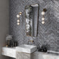 Black with Amber Pearl flecks 3x12 Glossy Shell, Terrazzo Elongated Subway Tile (5 sq ft/case, 20-Pack)