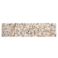 Glossy ivory white 3x12 terrazzo subway tile with copper flecks and shell pieces
