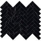 Black Marquina 11x12 Polished Herringbone Porcelain Mosaic Tile (5 pack, 4.76 sq ft/case)