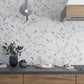 White with Blue-Gray 11x12 Polished Herringbone Porcelain Mosaic Tile (5 pack, 4.76 sq ft/case) - Sample
