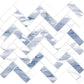 White with Blue-Gray 11x12 Polished Herringbone Porcelain Mosaic Tile (5 pack, 4.76 sq ft/case)