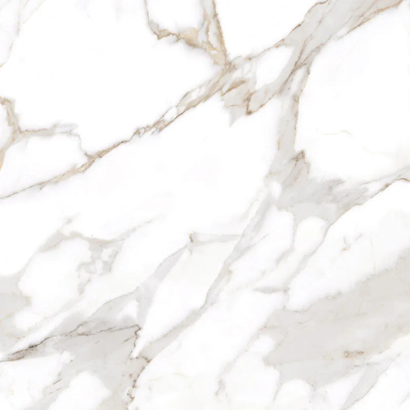 White with Gray-Gold 24x24 Polished Square Porcelain Large Format Tile (4 pack, 15.5 sq ft/case) - Sample