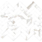White with Gray-Gold 11x12 Polished Herringbone Porcelain Mosaic Tile (5 pack, 4.76 sq ft/case)
