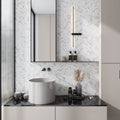 Polished white with gray-gold porcelain herringbone tile for bathroom wall or backsplash