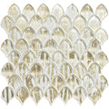 Sample - Gold White 11x11 Glossy Fan Fish Scale Glass Mosaic Tile (10 pack, 8.48 sq ft/case)