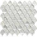 Sample - Silver 11x11 Glossy Fan Fish Scale Glass Mosaic Tile (10 pack, 8.48 sq ft/case)