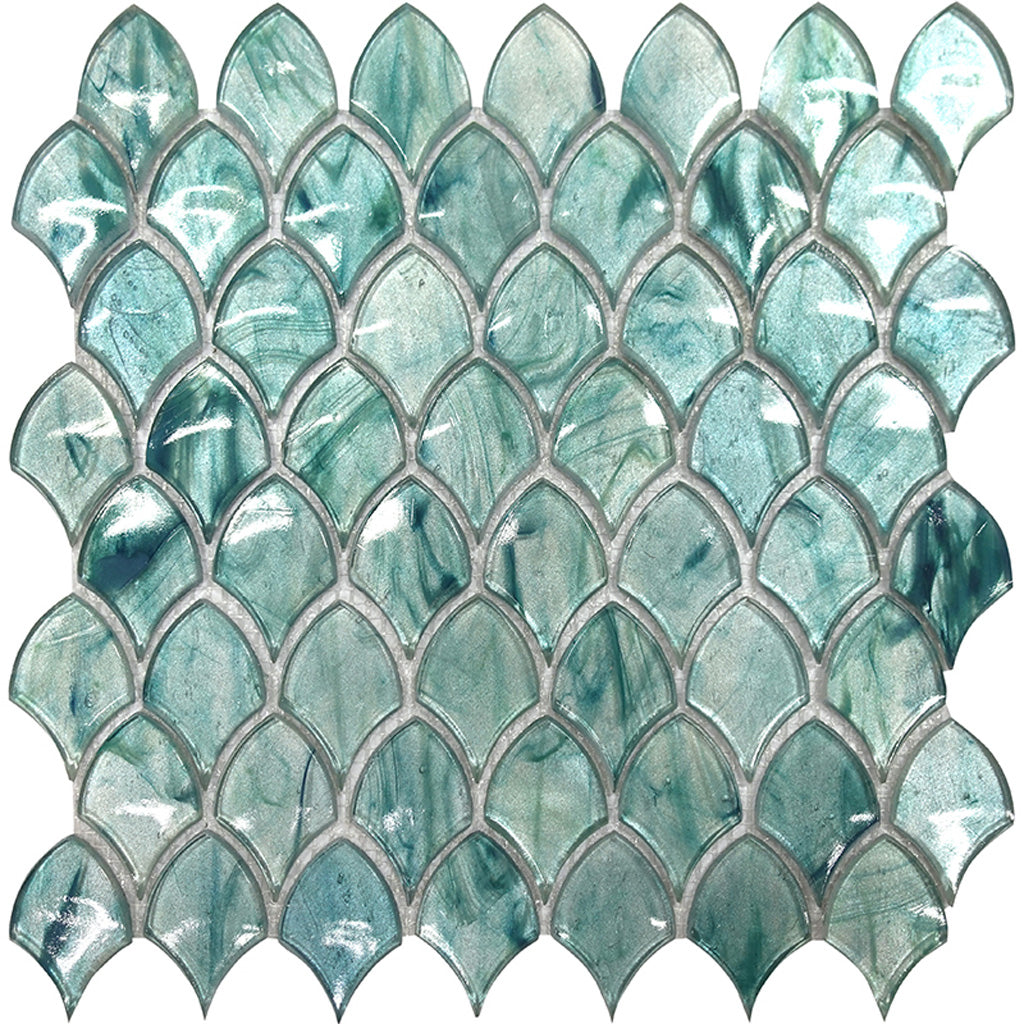 11x11 Sea Blue Glossy Glass Mosaic Tile Sea Blue Glass Tile Sea