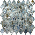 Sample - Blue 11x11 Glossy Fan Fish Scale Glass Mosaic Tile (10 pack, 8.48 sq ft/case)