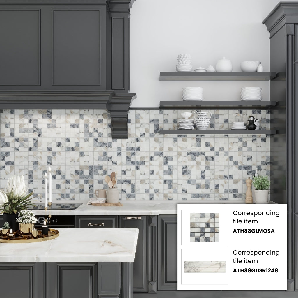 Cool White with Subtle Gray 12x48 Matte Porcelain Large Format Tile (3 pack, 11.63 sq ft/case)