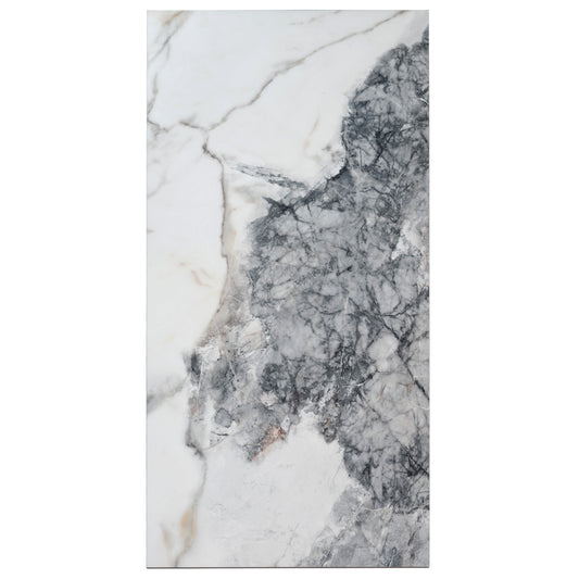 Soft White with Light Gray 24x48 Matte Porcelain Large Format Tile (2 pack, 15.5 sq ft/case)