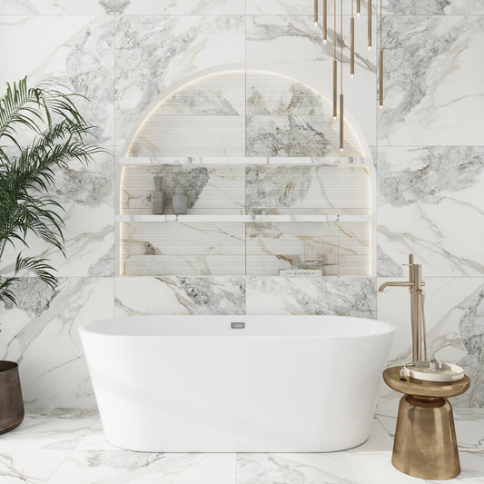 Soft White with Light Gray 32x32 Matte Square Porcelain Large Format Tile (2 pack, 13.78 sq ft/case)