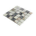 Sample - Classic White with Gray 12x12 Matte Square Porcelain Mosaic Tile (11 pack, 10.76 sq ft/case)