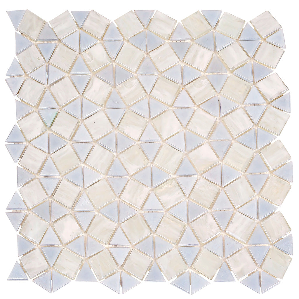 Snow White 11x11 Glossy Square Glass Mosaic Tile (10 pack, 8.1 sq ft/case) - Sample